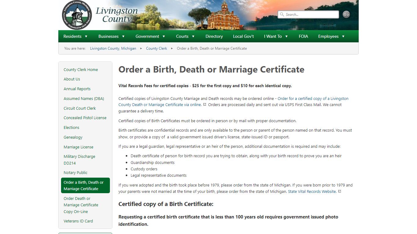 Order a Birth, Death or Marriage Certificate
